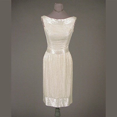 Lot 134 - Ceil Chapman Ivory Beaded Cocktail Dress...