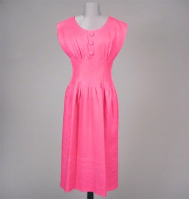 Lot 136 - Norell Geranium Pink Linen Summer Dress...