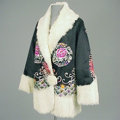 Lot 548 - Fur Trimmed Embroidered Silk Jacket Chinese,...