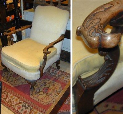 Lot 115 - Georgian Style Upholstered Mahogany Armchair