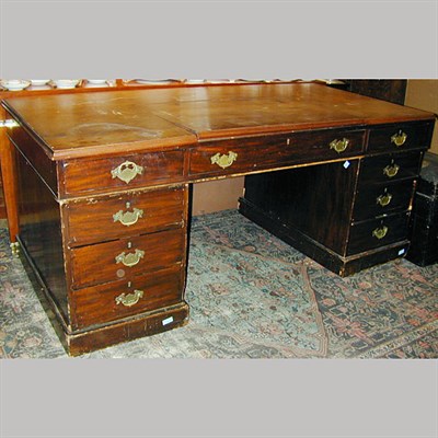 Lot 131 - Georgian Style Mahogany Pedestal Desk