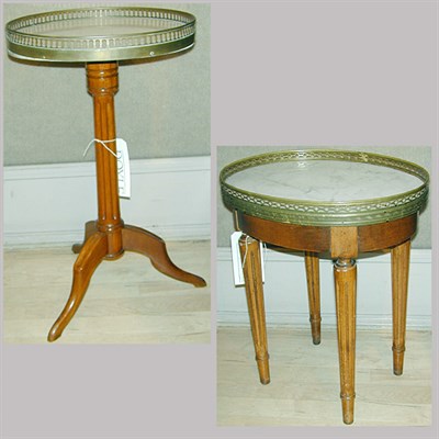 Lot 141 - Two Marble Top Walnut or Mahogany Low Tables