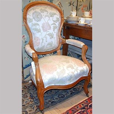 Lot 358 - Pair of Victorian Style Upholstered Fruitwood...