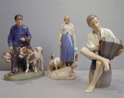 Lot 183 - Group of Three Danish Porcelain Figural Groups