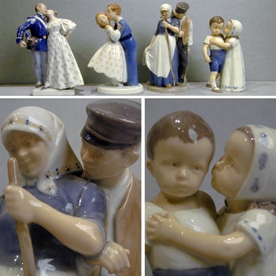 Lot 184 - Group of Four Danish Porcelain Figural Groups...