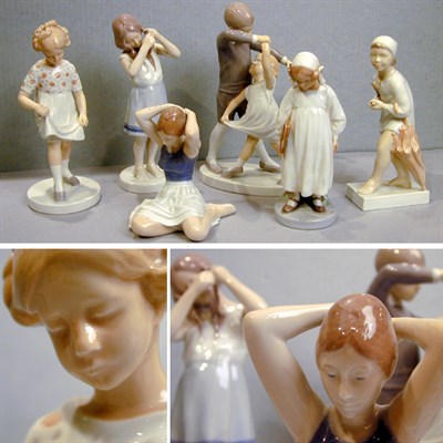 Lot 187 - Group of Six Danish Porcelain Figures...