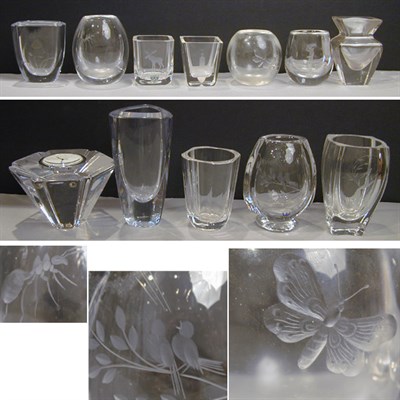 Lot 192 - Group of Colorless Glass Including Orrefors...