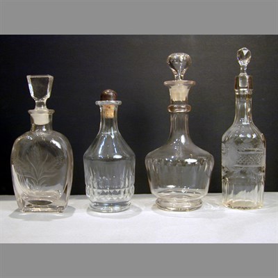 Lot 194 - Group of Colorless Cut Glass Decanters...