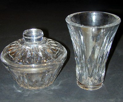 Lot 198 - Baccarat Colorless Cut Glass Vase and Covered...