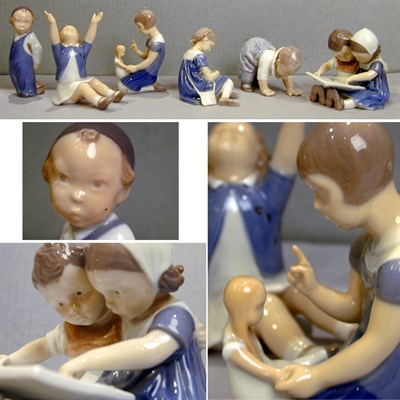 Lot 201 - Group of Six Danish Porcelain Figurines...
