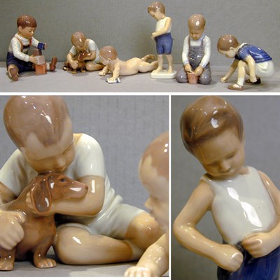 Lot 202 - Group of Six Danish Porcelain Figurines...