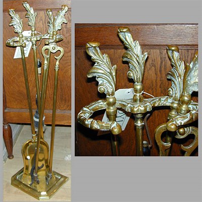 Lot 205 - Empire Style Fire Tools on Stand