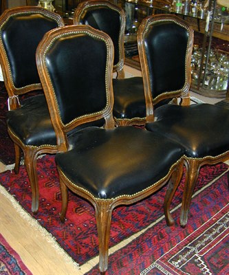 Lot 206 - Set of Four Louis XV Style Upholstered Walnut...
