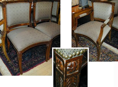 Lot 245 - Set of Fourteen Empire Style Upholstered...