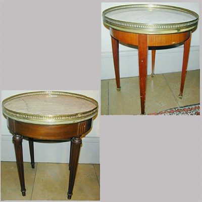 Lot 258 - Two Louis XVI Style Marble Top Low Tables