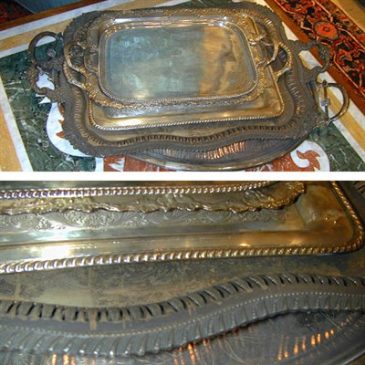 Lot 326 - Group of Five Silver Plated Trays