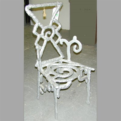 Lot 60 - Cast Silver Metal Diminutive Side Chair Signed...
