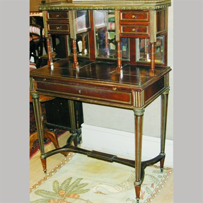 Lot 367 - Louis XVI Style Brass Inlaid Mahogany Writing...