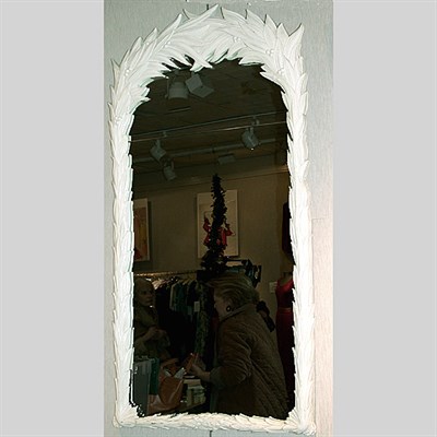 Lot 58 - Painted Leaf-Carved Mirror Of arched...