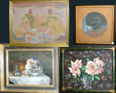Lot 7 - Germaine Nordmann French, b.1902 ROSES IN VASE...
