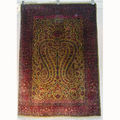 Lot 570 - Silk Kashan Rug Central Persia, early 20th...
