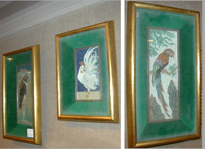 Lot 387 - Group of Three Framed Majolica Tiles