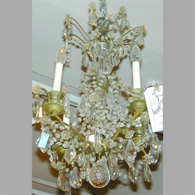 Lot 405 - Louis XV Style Cut Glass and Patinated-Metal...