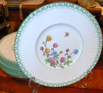 Lot 440 - Set of Nine Staffordshire Floral Decorated...