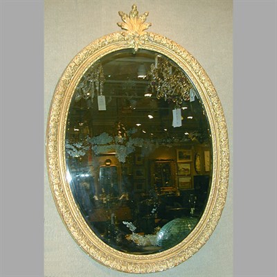 Lot 445 - Louis XVI Style Gilt Carved Wood Mirror