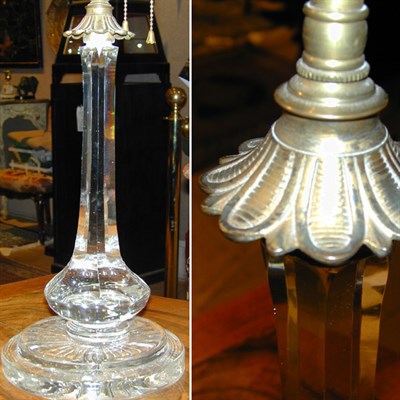 Lot 489 - Georgian Style Cut Glass Lamp
