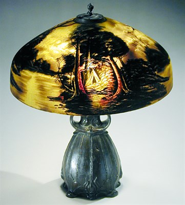 Lot 134 - Handel Reverse-Painted Glass Lamp The...