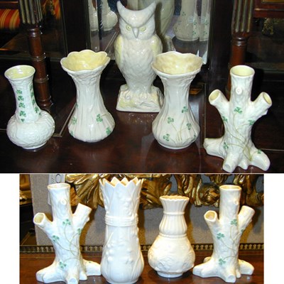 Lot 433 - Group of Nine Belleek Porcelain Vases
