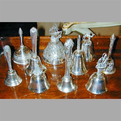 Lot 317 - Group of Ten Silver Plated Bells