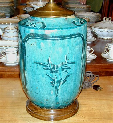 Lot 504 - Glazed Pottery Lamp