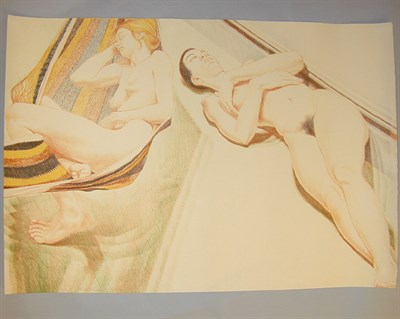 Lot 278 - Philip Pearlstein TWO NUDES WITH HAMMOCK Color...