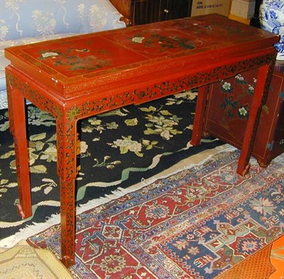 Lot 182 - Group of Chinese Red Lacquered Furniture...