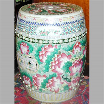 Lot 133 - Pair of Chinese Famille Rose Lotus Design...