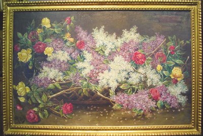 Lot 157 - August Pollak Austrian, b. 1838 LILACS AND...