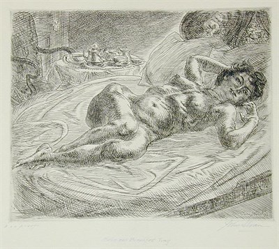 Lot 304 - John Sloan NUDE AND BREAKFAST TRAY (M. 263)...