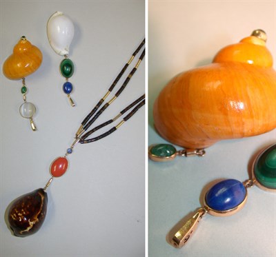 Lot 415 - Group of Marguerite Stix Shell Jewelry...
