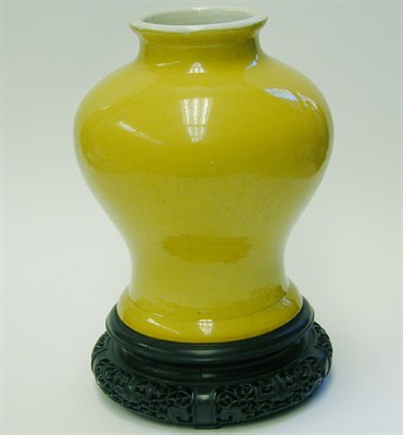 Lot 178 - Chinese Yellow Glazed Porcelain Baluster Jar...