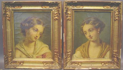 Lot 61 - After Jean-Baptiste Greuze YOUNG GIRLS: TWO...