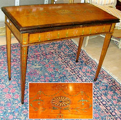 Lot 499 - George III Painted Satinwood Games Table Late...