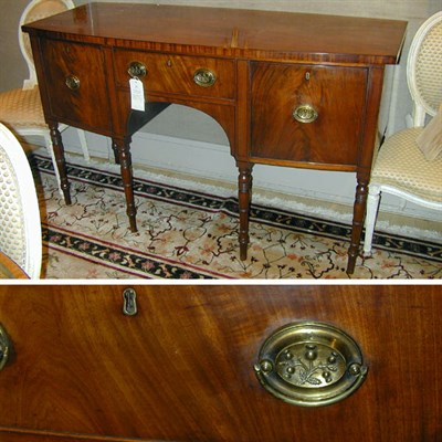Lot 334 - George III Style Mahogany Bow Front Sideboard