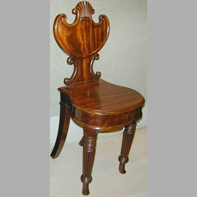 Lot 460 - Pair of Victorian Mahogany Hall Chairs
