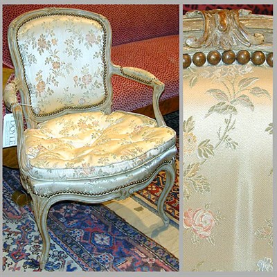 Lot 424 - Pair of Louis XV Painted and Upholstered...