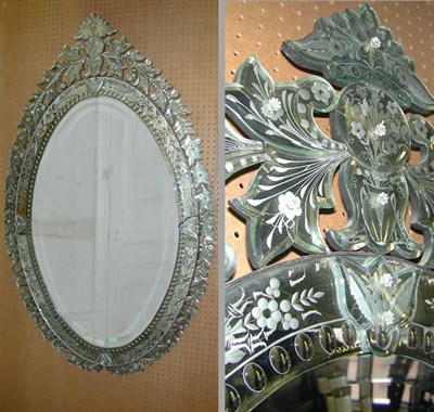 Lot 398 - Venetian Style Etched Glass Mirror