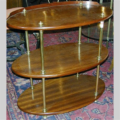 Lot 396 - George III Style Brass and Mahogany Three-Tier...