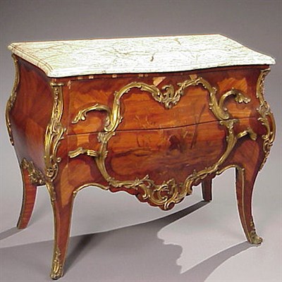 Lot 435 - Louis XV Style Gilt-Bronze Mounted Marquetry...