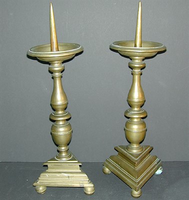 Lot 141 - Pair of Continental Baroque Brass Pricket...